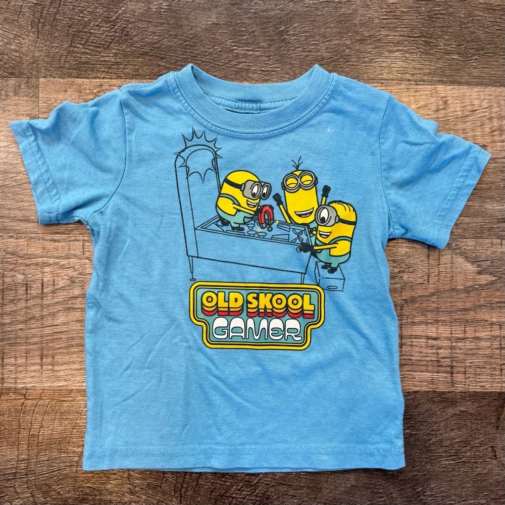 Minions Despicable Me The Rise of Gru Toddler Kids T-Shirt “Old Skool Gamer” 3T